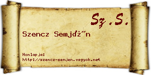 Szencz Semjén névjegykártya